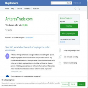 Скриншот главной страницы сайта antarestrade.com