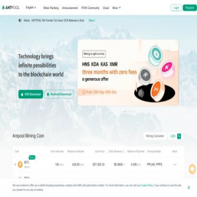 Скриншот главной страницы сайта antpool.com