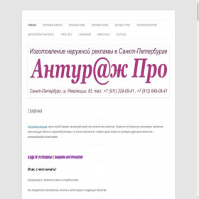 Скриншот главной страницы сайта anturage-pro.com