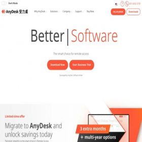 Скриншот главной страницы сайта anydesk.com.cn