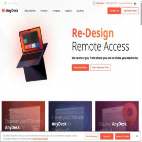 Скриншот главной страницы сайта anydesk.com