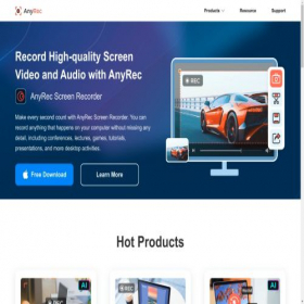 Скриншот главной страницы сайта anyrec.io