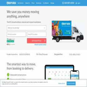 Скриншот главной страницы сайта anyvan.com