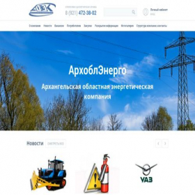 Скриншот главной страницы сайта aoenergo.ru