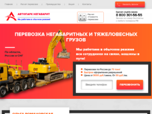 Скриншот главной страницы сайта ap-negabarit.ru