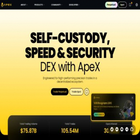 Скриншот главной страницы сайта apex.exchange
