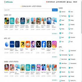 Скриншот главной страницы сайта apkcombo.net