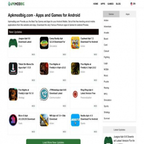 Скриншот главной страницы сайта apkmodbig.com