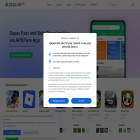 Скриншот главной страницы сайта apkpure.net