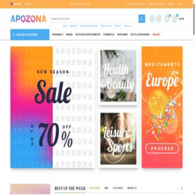 Скриншот главной страницы сайта apozona.com