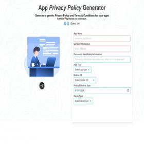 Скриншот главной страницы сайта app-privacy-policy-generator.firebaseapp.com