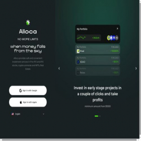 Скриншот главной страницы сайта app.alloca.io