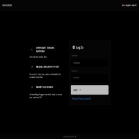Скриншот главной страницы сайта app.brokerdex.com