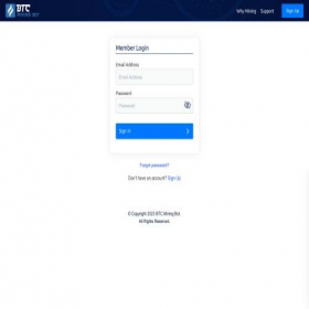 Скриншот главной страницы сайта app.btcminebot.com