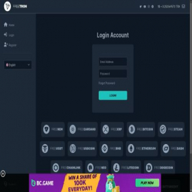 Скриншот главной страницы сайта app.free-tron.com