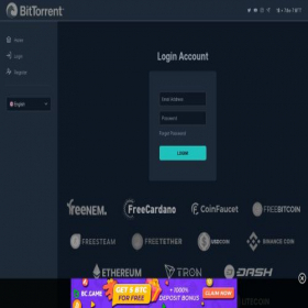 Скриншот главной страницы сайта app.freebittorrent.com