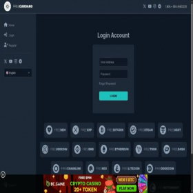 Скриншот главной страницы сайта app.freecardano.com