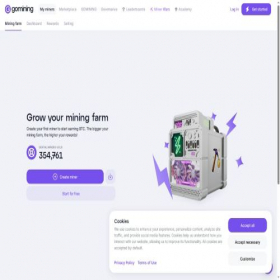Скриншот главной страницы сайта app.gomining.com