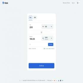 Скриншот главной страницы сайта app.kado.money