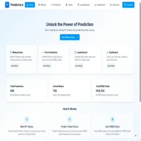Скриншот главной страницы сайта app.predictora.xyz