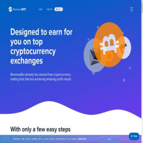 Скриншот главной страницы сайта app.revenuebot.io