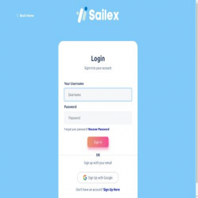 Скриншот главной страницы сайта app.sailex.co