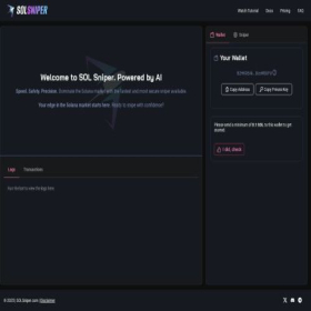 Скриншот главной страницы сайта app.solsniper.com