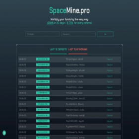 Скриншот главной страницы сайта app.spacemine.pro