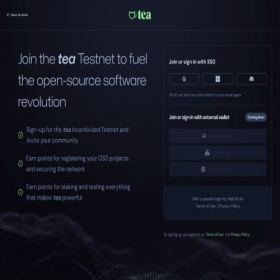 Скриншот главной страницы сайта app.tea.xyz