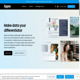 Скриншот главной страницы сайта appen.com