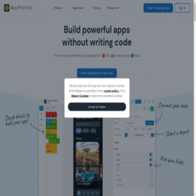 Скриншот главной страницы сайта appmachine.com