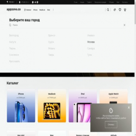 Скриншот главной страницы сайта appzone.store