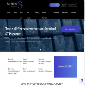 Скриншот главной страницы сайта aq-forex.com