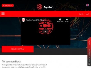 Скриншот главной страницы сайта aquilon.trade