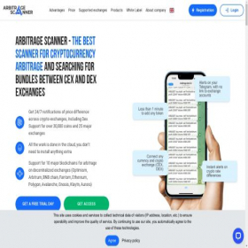 Скриншот главной страницы сайта arbitrage-scanner.ru