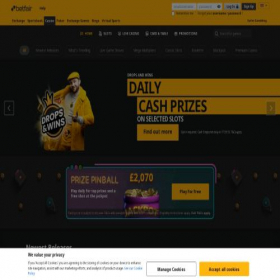Скриншот главной страницы сайта arcade.betfair.com