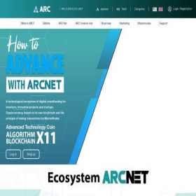 Скриншот главной страницы сайта arcnet.group