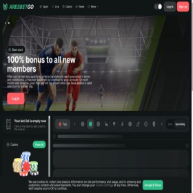 Скриншот главной страницы сайта aresbetgo.com