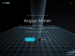 Скриншот главной страницы сайта argusminer.cash