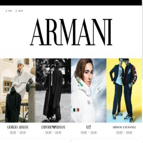 Скриншот главной страницы сайта armani.com
