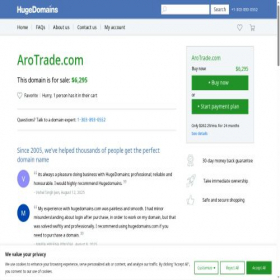 Скриншот главной страницы сайта arotrade.com