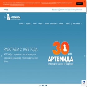 Скриншот главной страницы сайта artemida33.ru