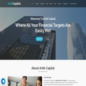 Скриншот главной страницы сайта artikcapital.com