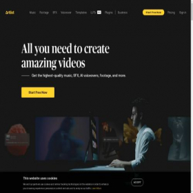 Скриншот главной страницы сайта artlist.io