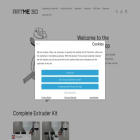 Скриншот главной страницы сайта artme-3d.myshopify.com