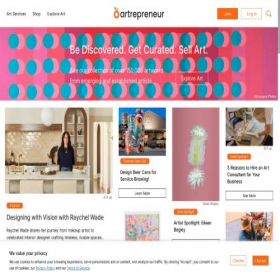 Скриншот главной страницы сайта artrepreneur.com