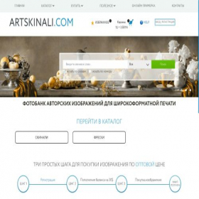 Скриншот главной страницы сайта artskinali.com