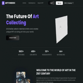Скриншот главной страницы сайта artvinedex.com