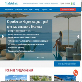 Скриншот главной страницы сайта arubatradewinds.ru