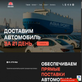 Скриншот главной страницы сайта asia-port.ru